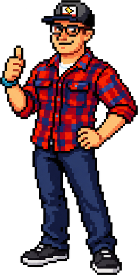 Uncle Steve as a retro game character